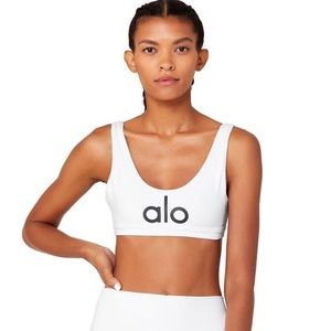 NWT ALO Yoga | Ambient Logo Bra in White/Black